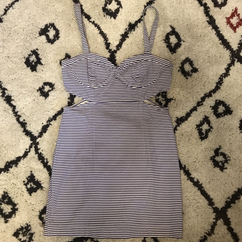 Kimchi Blue size M mini striped dress with cutouts